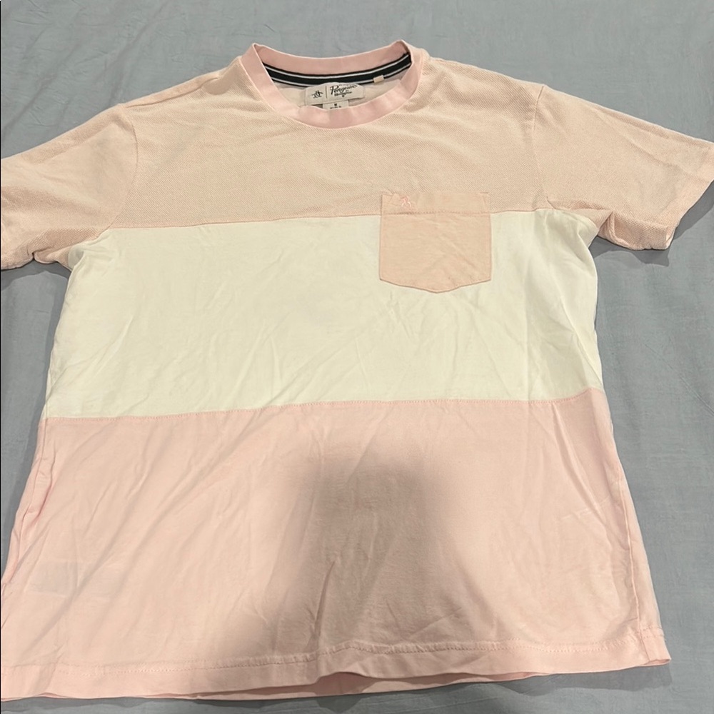 Original Penguin Pink and White Short Sleeve Tee